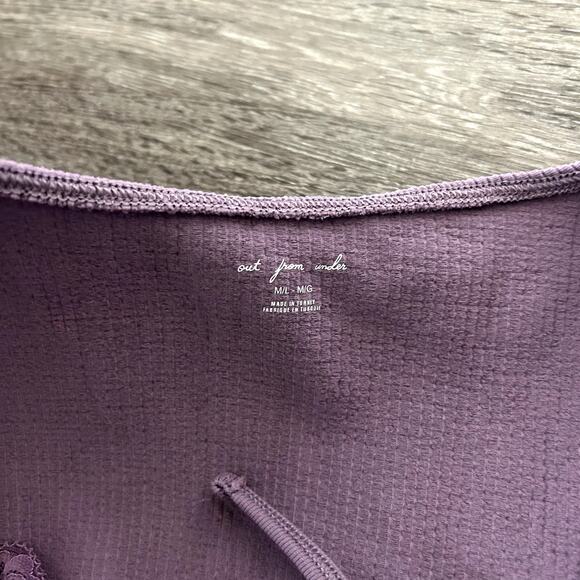 NWOT Urban Outfitters Out From Under Purple Seeing Double Tee Top Lace Sz Medium - Picture 10 of 13
